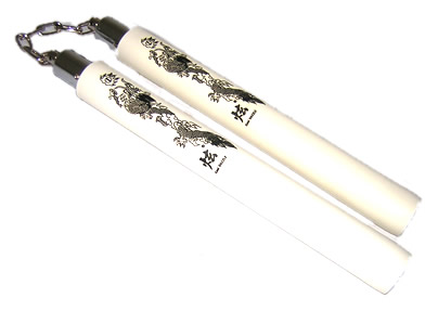 Nunchaku en mousse blanc